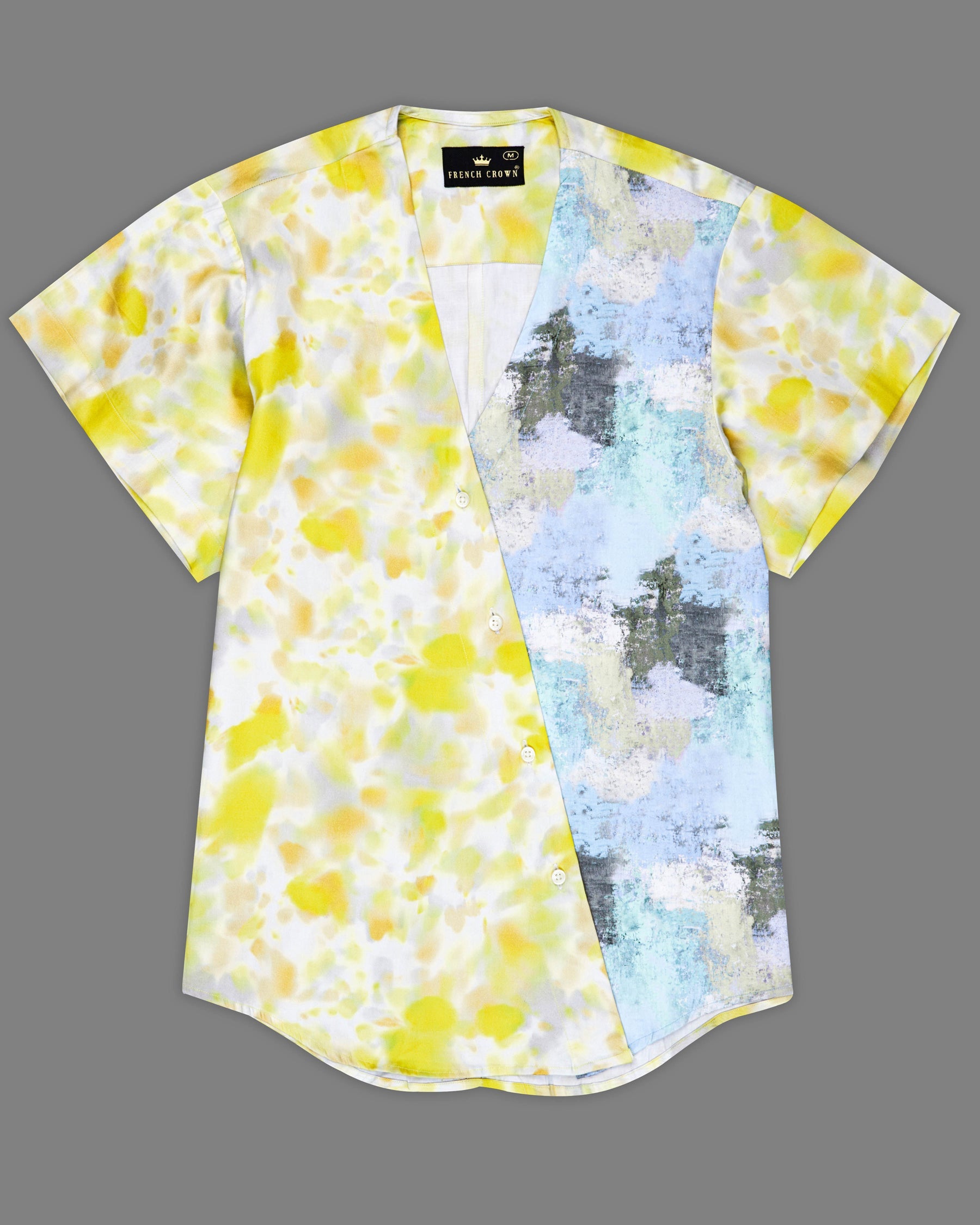 Bright White with Sweet Corn Shibori Printed Super Soft Premium Cotton Women’s Shirt WS065-32, WS065-34, WS065-36, WS065-38, WS065-40, WS065-42
