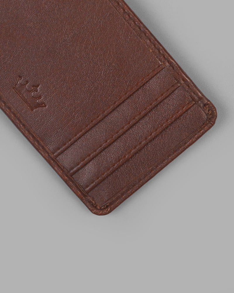 Tan with Black Vegan Leather Handcrafted Wallet and Card Holder Set