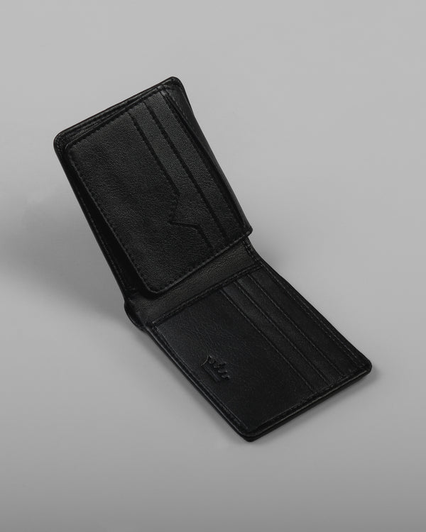 Black Vegan Leather 9 Card Holders Handcrafted Wallet WT23