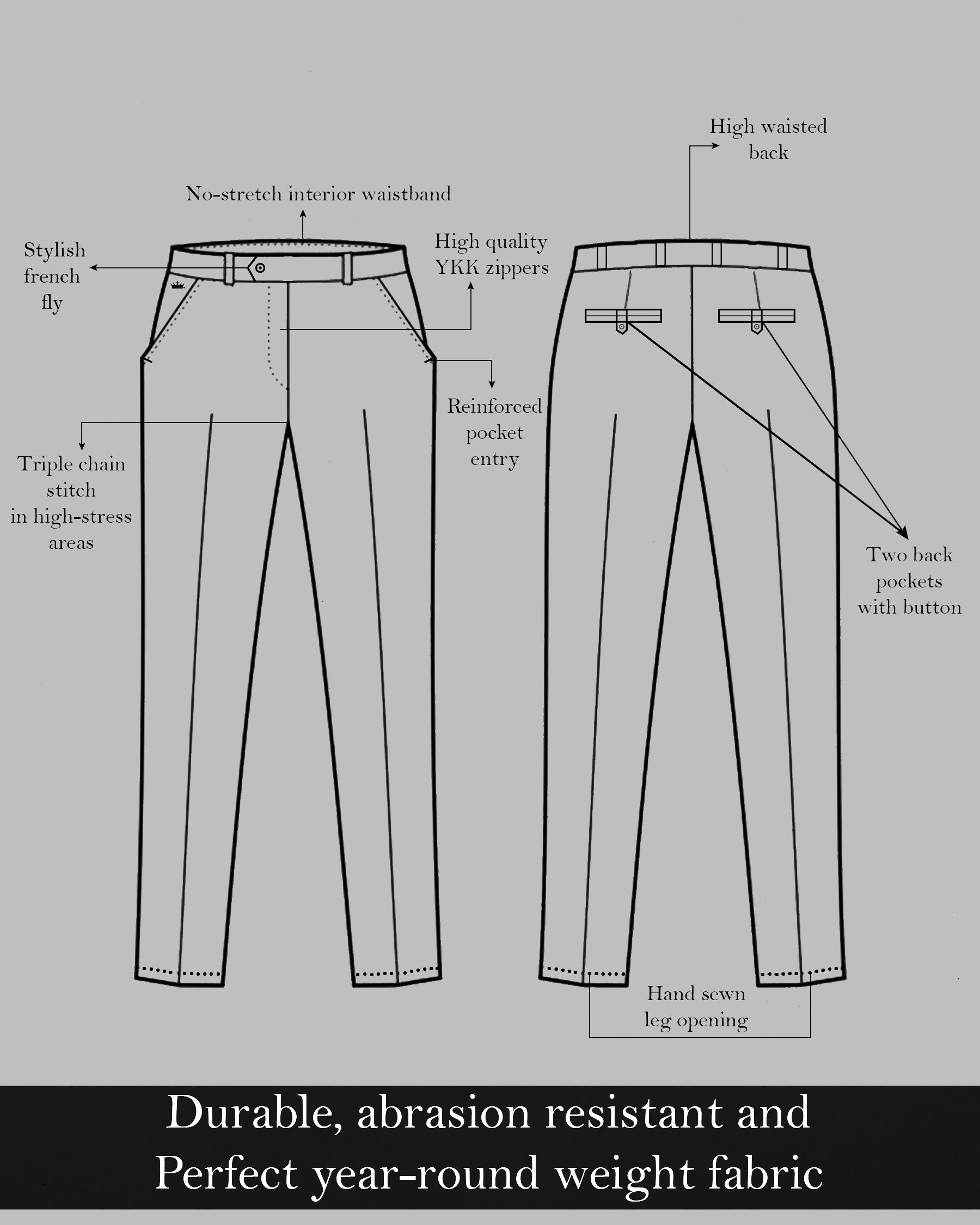 Jade Black Textured Pant
