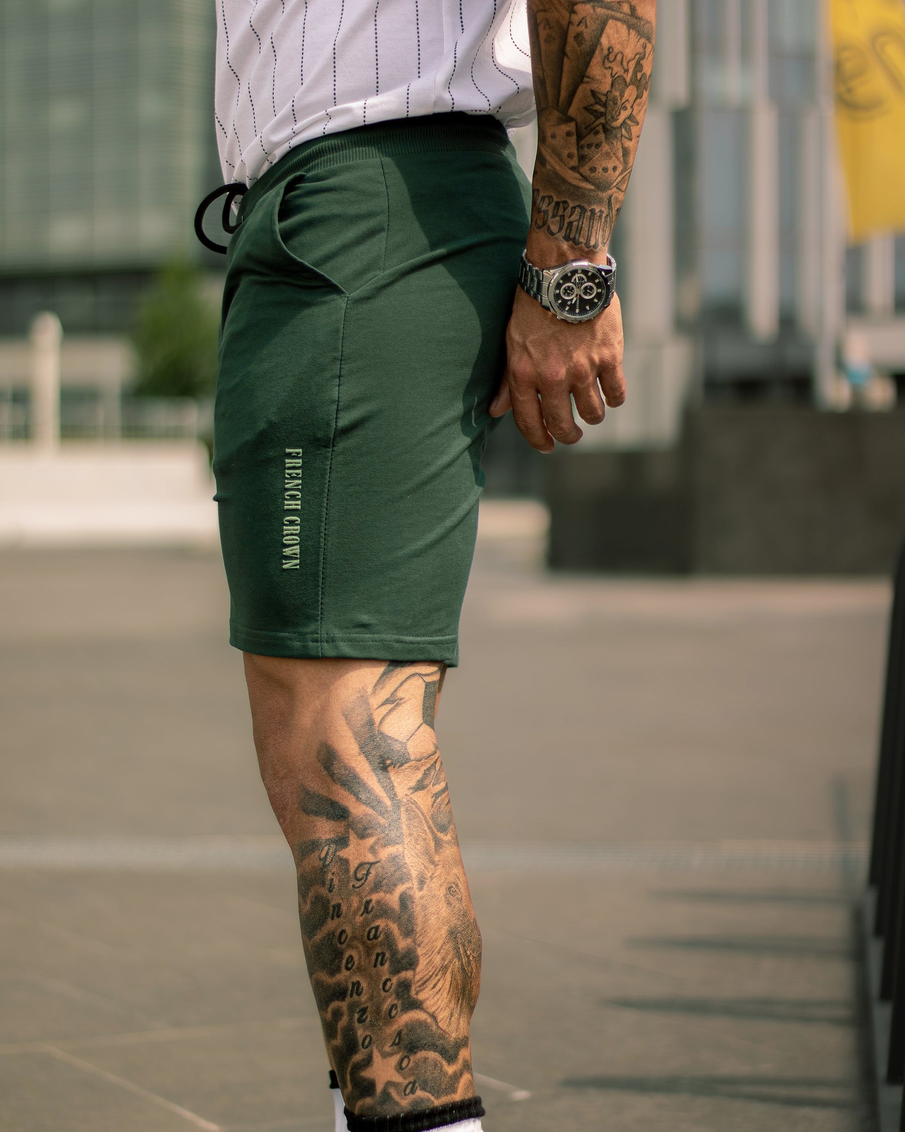 Everglade Green Premium Cotton Swim Shorts